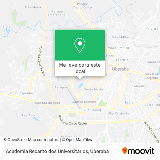Academia Recanto dos Universitários mapa