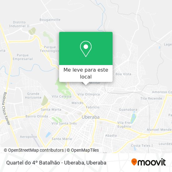 Quartel do 4º Batalhão - Uberaba mapa