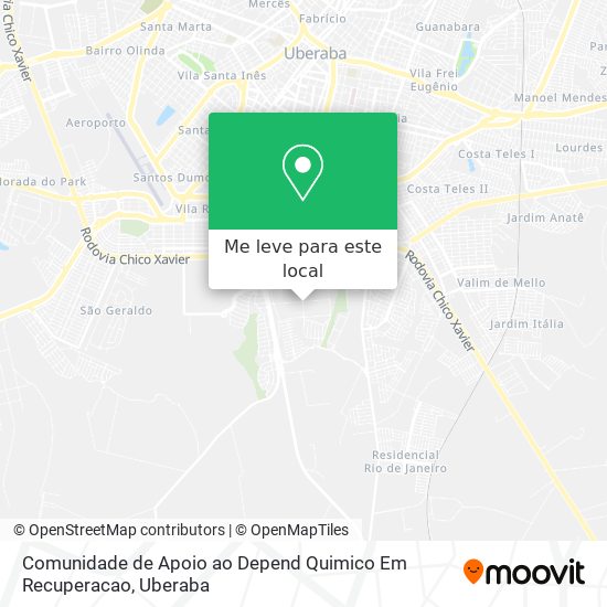 Comunidade de Apoio ao Depend Quimico Em Recuperacao mapa