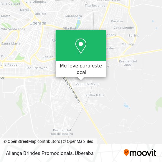 Aliança Brindes Promocionais mapa