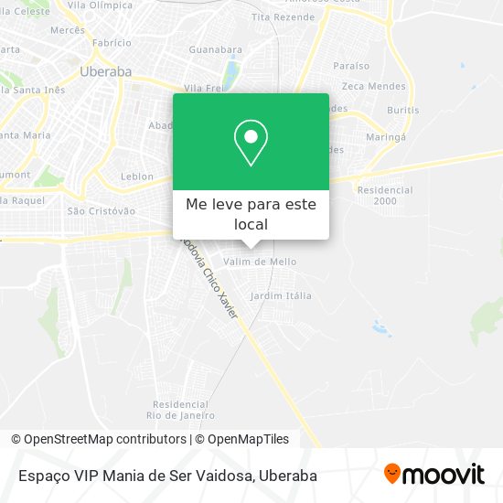 Espaço VIP Mania de Ser Vaidosa mapa