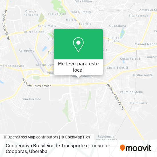 Cooperativa Brasileira de Transporte e Turismo - Coopbras mapa