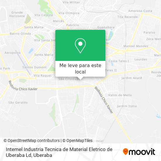 Intemel Industria Tecnica de Material Eletrico de Uberaba Ld mapa