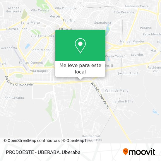 PRODOESTE - UBERABA mapa
