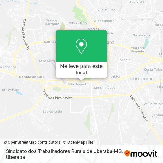 Sindicato dos Trabalhadores Rurais de Uberaba-MG mapa