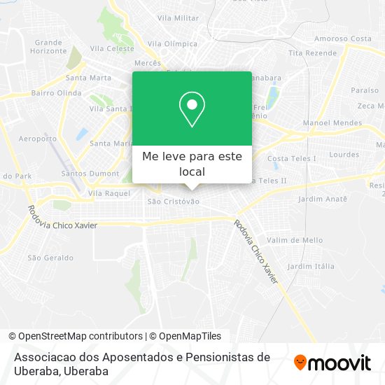 Associacao dos Aposentados e Pensionistas de Uberaba mapa