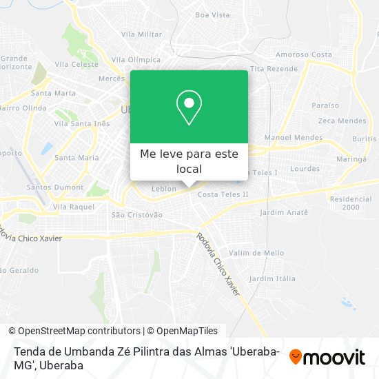 Tenda de Umbanda Zé Pilintra das Almas 'Uberaba-MG' mapa