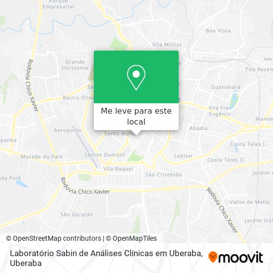 Laboratório Sabin de Análises Clínicas em Uberaba mapa