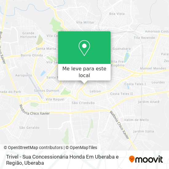 Trivel - Sua Concessionária Honda Em Uberaba e Região mapa