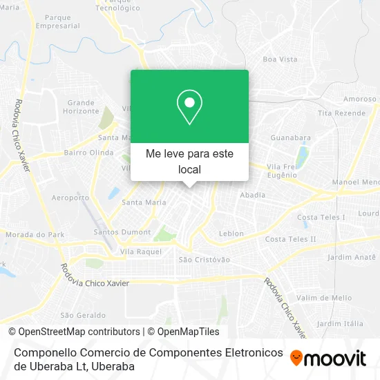 Componello Comercio de Componentes Eletronicos de Uberaba Lt mapa
