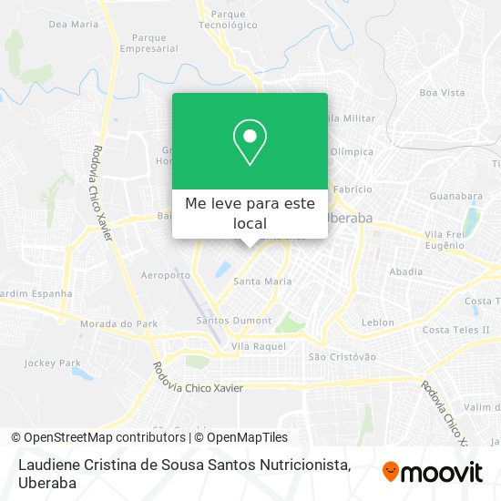 Laudiene Cristina de Sousa Santos Nutricionista mapa