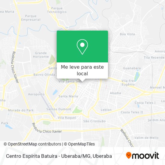 Centro Espírita Batuíra - Uberaba / MG mapa