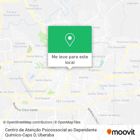 Centro de Atenção Psicossocial ao Dependente Químico-Caps D mapa