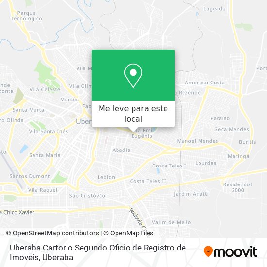 Uberaba Cartorio Segundo Oficio de Registro de Imoveis mapa