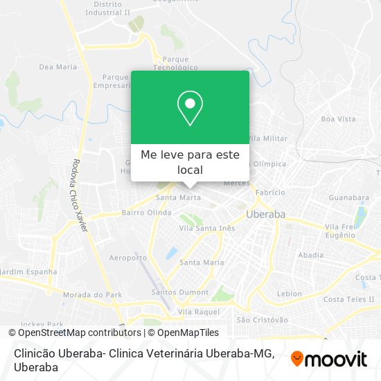 Clinicão Uberaba- Clinica Veterinária Uberaba-MG mapa