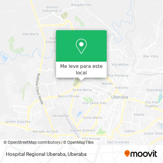 Hospital Regional Uberaba mapa