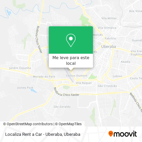 Localiza Rent a Car - Uberaba mapa