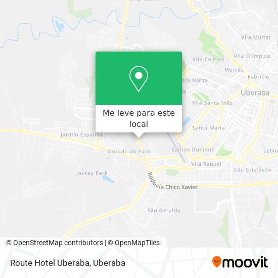 Route Hotel Uberaba mapa