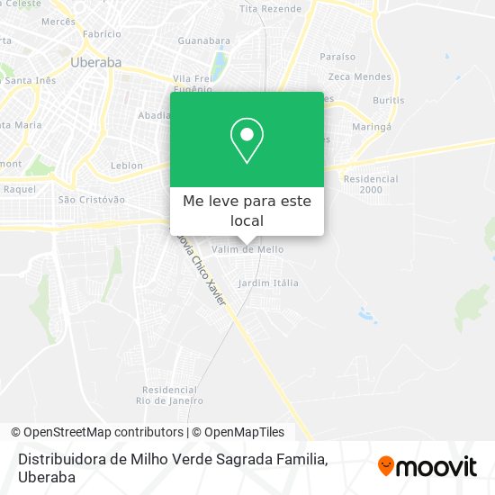 Distribuidora de Milho Verde Sagrada Familia mapa