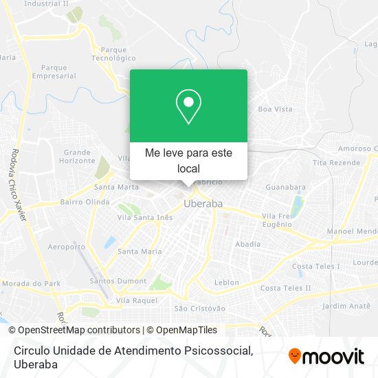 Circulo Unidade de Atendimento Psicossocial mapa