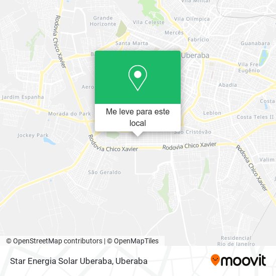 Star Energia Solar Uberaba mapa