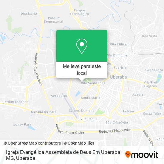 Igreja Evangélica Assembléia de Deus Em Uberaba MG mapa