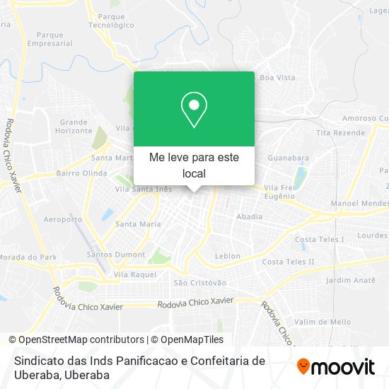 Sindicato das Inds Panificacao e Confeitaria de Uberaba mapa