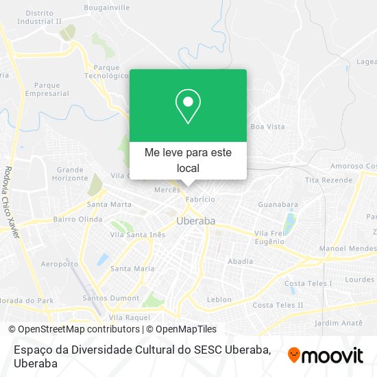 Espaço da Diversidade Cultural do SESC Uberaba mapa