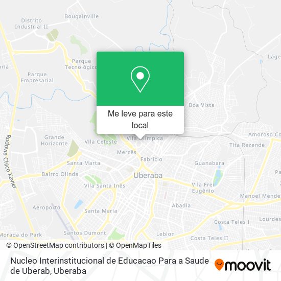 Nucleo Interinstitucional de Educacao Para a Saude de Uberab mapa