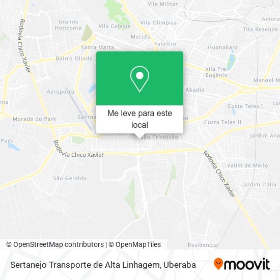 Sertanejo Transporte de Alta Linhagem mapa
