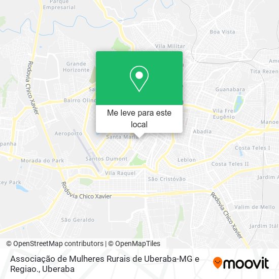 Associação de Mulheres Rurais de Uberaba-MG e Regiao. mapa