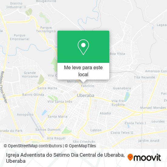 Igreja Adventista do Sétimo Dia Central de Uberaba mapa
