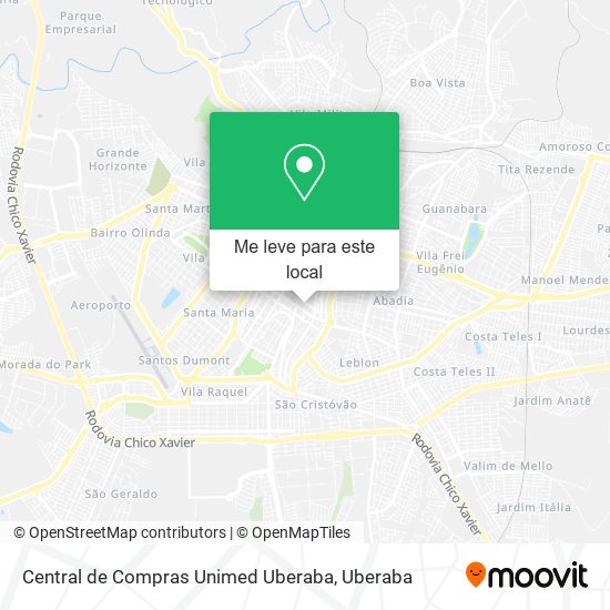 Central de Compras Unimed Uberaba mapa