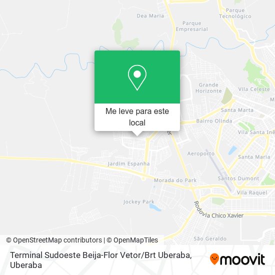 Terminal Sudoeste Beija-Flor Vetor / Brt Uberaba mapa