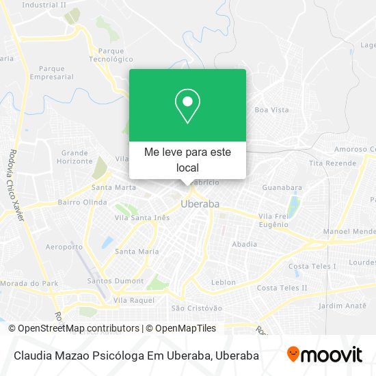 Claudia Mazao Psicóloga Em Uberaba mapa