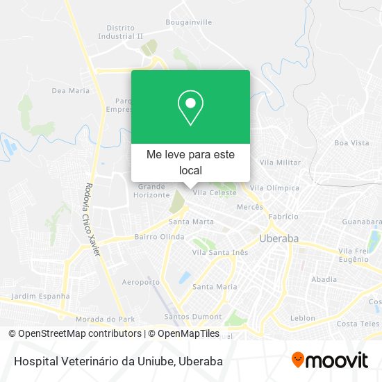 Hospital Veterinário da Uniube mapa