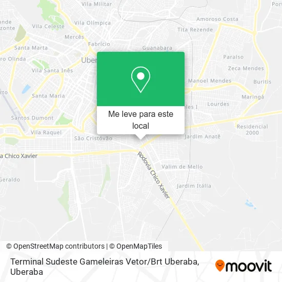 Terminal Sudeste Gameleiras Vetor / Brt Uberaba mapa