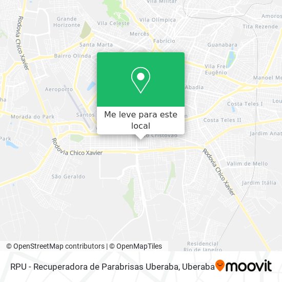 RPU - Recuperadora de Parabrisas Uberaba mapa