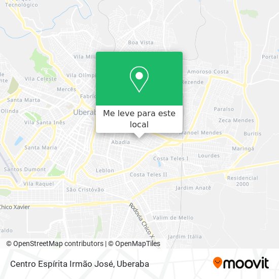 Centro Espírita Irmão José mapa