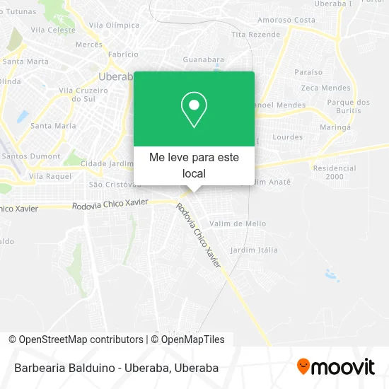 Barbearia Balduino - Uberaba mapa