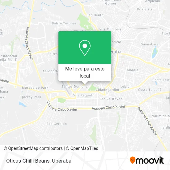 Oticas Chilli Beans mapa