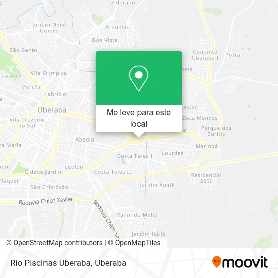 Rio Piscinas Uberaba mapa