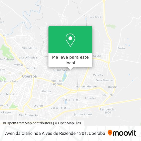 Avenida Claricinda Alves de Rezende 1301 mapa