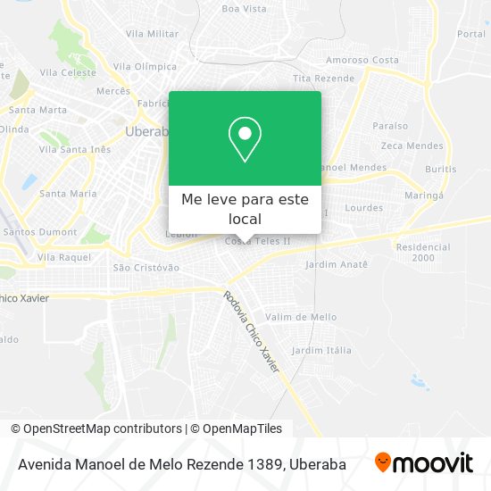 Avenida Manoel de Melo Rezende 1389 mapa