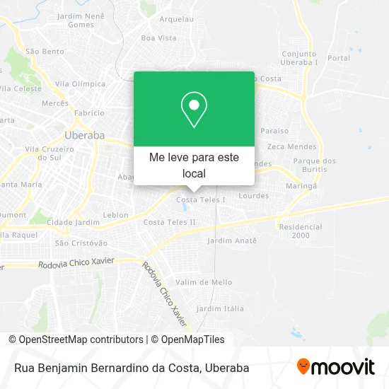 Rua Benjamin Bernardino da Costa mapa