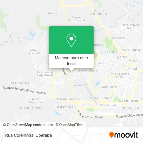 Rua Coleirinha mapa