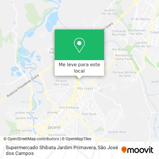 Supermercado Shibata Jardim Primavera mapa