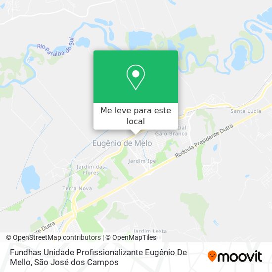 Fundhas Unidade Profissionalizante Eugênio De Mello mapa