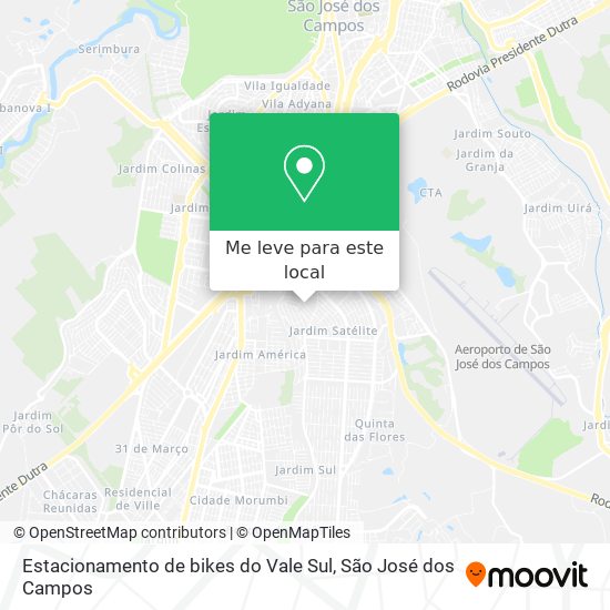 Estacionamento de bikes do Vale Sul mapa