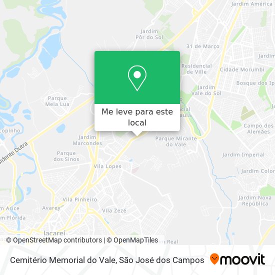 Cemitério Memorial do Vale mapa